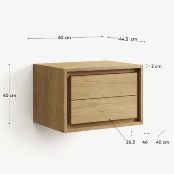 MEUBLE DE SALLE DE BAIN KENTA 60 X 45 CM TECK MASSIF