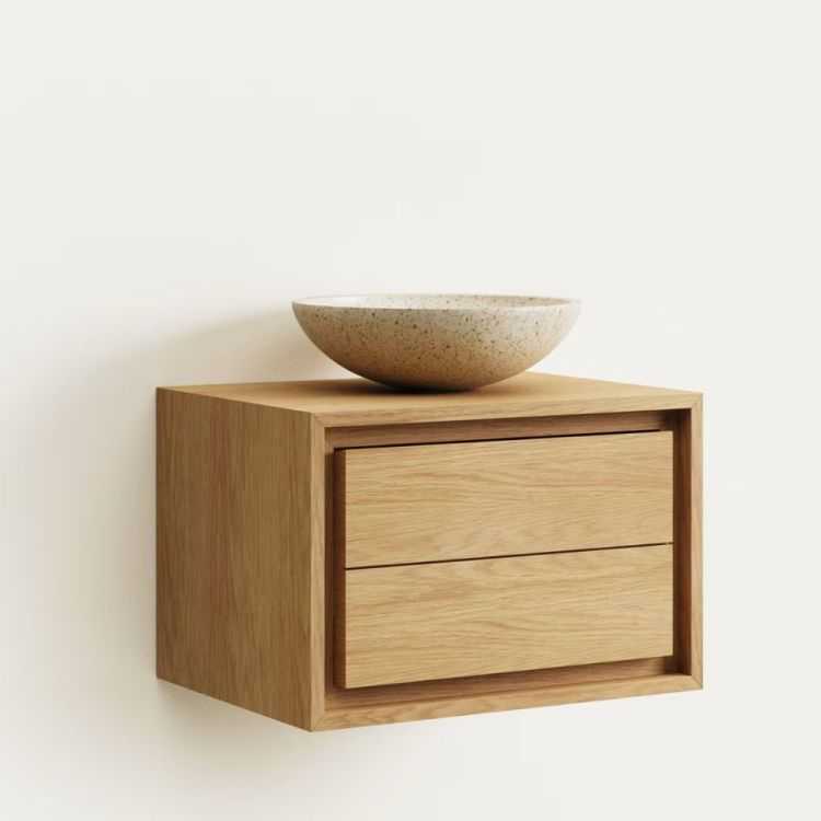 MEUBLE DE SALLE DE BAIN KENTA 60 X 45 CM TECK MASSIF