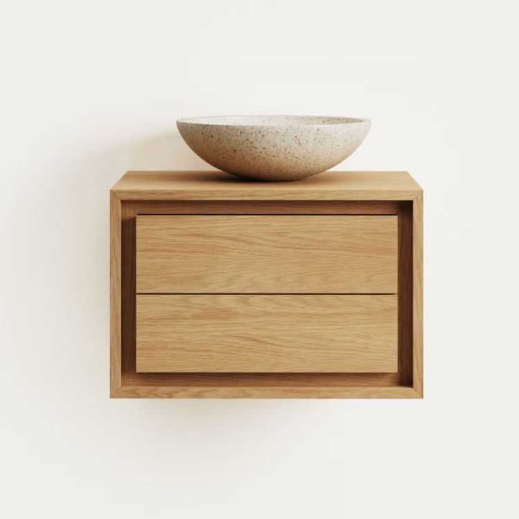 MEUBLE DE SALLE DE BAIN KENTA 60 X 45 CM TECK MASSIF