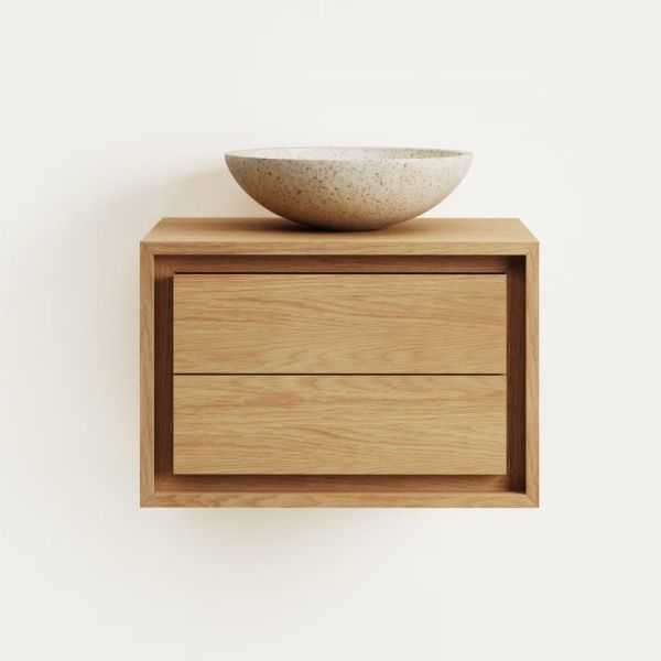 MEUBLE DE SALLE DE BAIN KENTA 60 X 45 CM TECK MASSIF