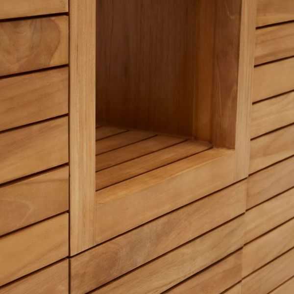 MEUBLE DE SALLE DE BAIN KENTA 120 X 45 CM TECK MASSIF NATUREL