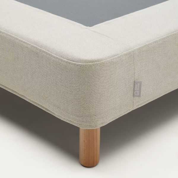 SOMMIER DEHOUSSABLE OFELIAAVCE PIEDS EN BOIS DE HETRE MASSIF BEIGE
