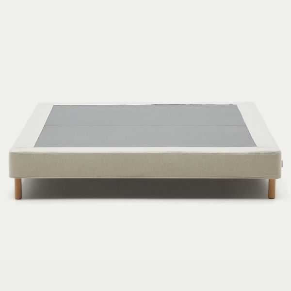 SOMMIER DEHOUSSABLE OFELIAAVCE PIEDS EN BOIS DE HETRE MASSIF BEIGE