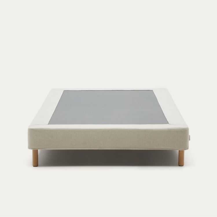SOMMIER DEHOUSSABLE OFELIAAVCE PIEDS EN BOIS DE HETRE MASSIF BEIGE