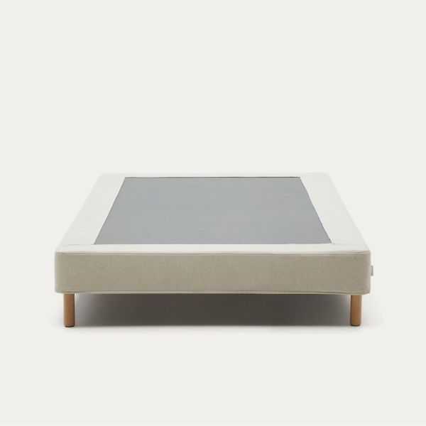 SOMMIER DEHOUSSABLE OFELIAAVCE PIEDS EN BOIS DE HETRE MASSIF BEIGE