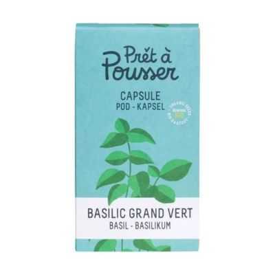 NANO VEGETABLE GARDEN BLUE STRIPED CERAMIC WITH BASIL