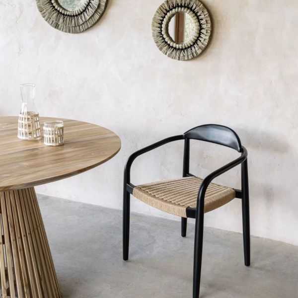 TABLE RONDE JEANETTE 120 CM EN BOIS MASSIF DE TECK
