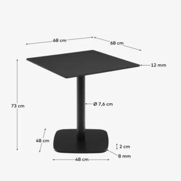 DINA SQUARE OUTDOOR TABLE 68 X 68 X 70 CM BLACK