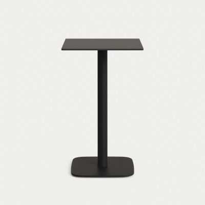 TABLE HAUTE D'EXTERIEUR DINA60 CM CARRE PIED NOIR