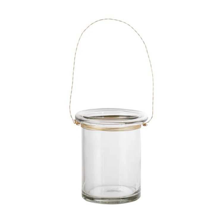 PHOTOPHORE NADJA SUSPENDU DIA7XH12 CM VERRE ET LAITON