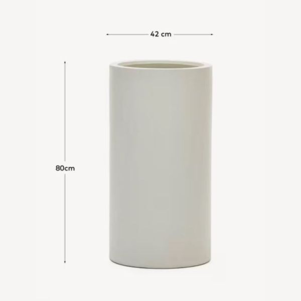 CACHE-POT AIGUABLAVA EN CIMENT BLANC D 42 CM