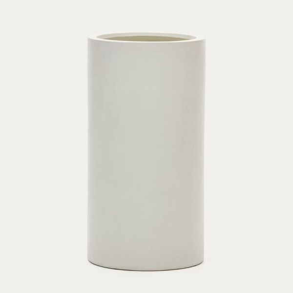 CACHE-POT AIGUABLAVA EN CIMENT BLANC D 42 CM