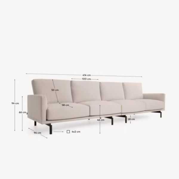 SOFÁ GALENE 4 LUGARES BEGE 414 CM