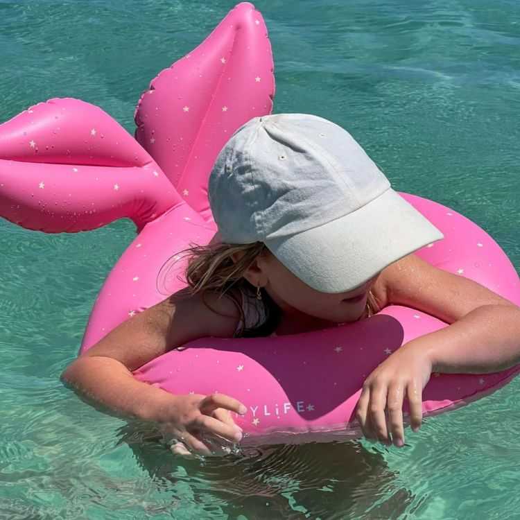 ANNEAU BOUEE QUEUE DE SIRENE ROSE 50X50CM