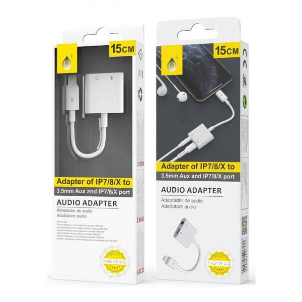 ADAPTATEUR LIGHTNING VERS JACK 3.5MM 12 CM BLANC