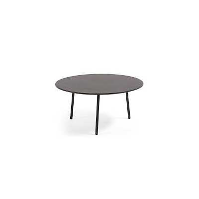 MATHIS FIBROCEMENT COFFEE TABLE WITH DIA BLACK FINISH STEEL LEGS