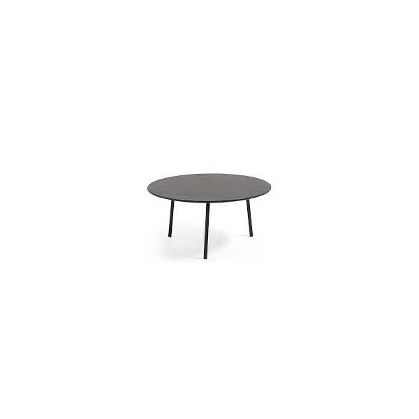 TABLE BASSE MATHIS FIBROCIMENT AVEC PIEDS EN ACIER FINITION NOIRE DIA
