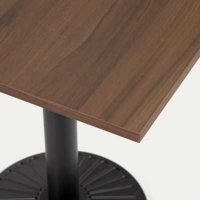 TABLE ESILDA MELAMINE FINTION NOYER AVEC PIED EN METAL NOIR