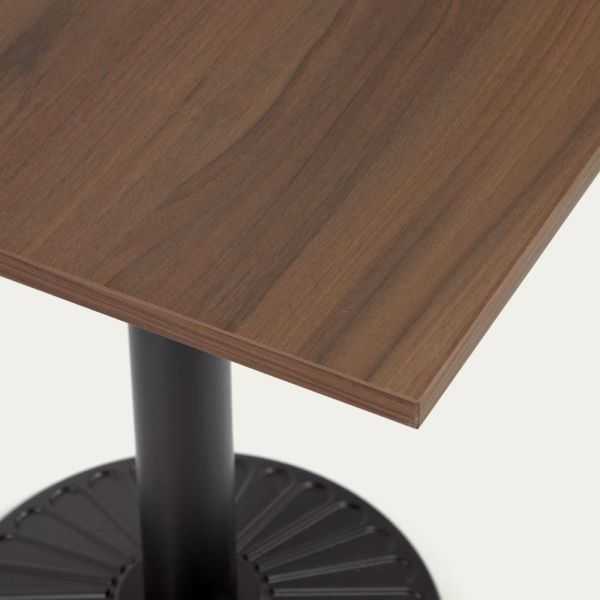 TABLE ESILDA MELAMINE FINTION NOYER AVEC PIED EN METAL NOIR