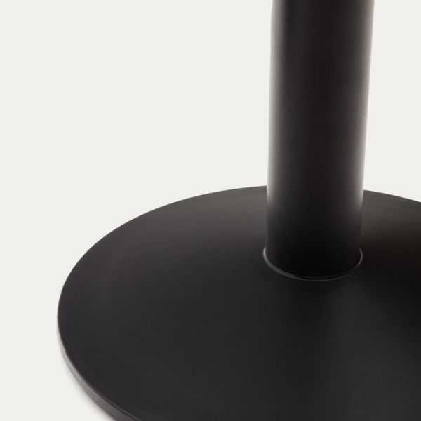 TABLE ESILDA MELAMINE FINTION NOYER AVEC PIED EN METAL NOIR