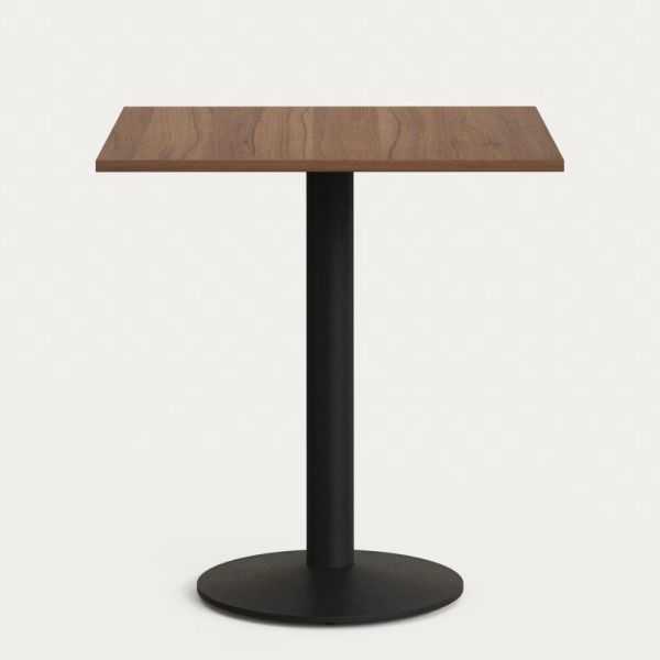TABLE ESILDA MELAMINE FINTION NOYER AVEC PIED EN METAL NOIR