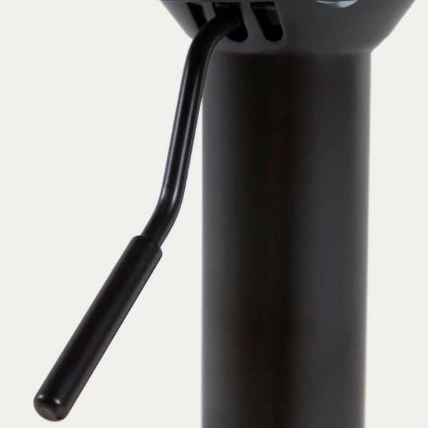 TABOURET ORLANDO - T EN POLYURETHANE NOIR ET ACIER NOIR MAT 60-82 CM
