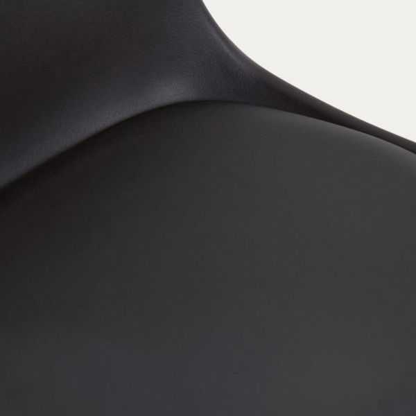 TABOURET ORLANDO - T EN POLYURETHANE NOIR ET ACIER NOIR MAT 60-82 CM