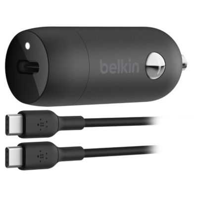 CHARGEUR AUTO USB-C 30W PD + CABLE USB-C/USB-C 1M NOIR