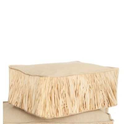 FRINGED RAFFIA EFFECT OUTDOOR FLOOR CUSHION
