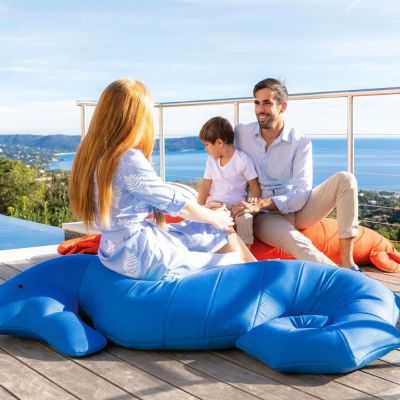 POUF XL HIPPOCAMPE BLEU MARINE 2