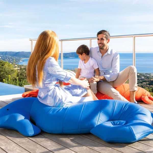 POUF XL SEAHORSE NAVY BLUE