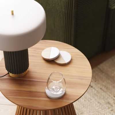 TABLE D’APPOINT JEANETTE 50 CM TECK MASSIF 2