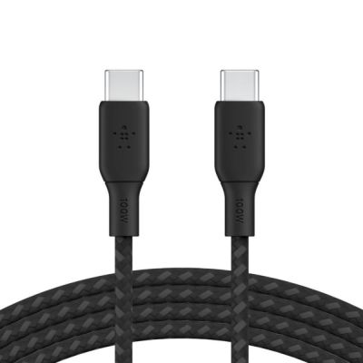 CABLE RENFORCE USB-C VERS USB-C 2M NOIR
