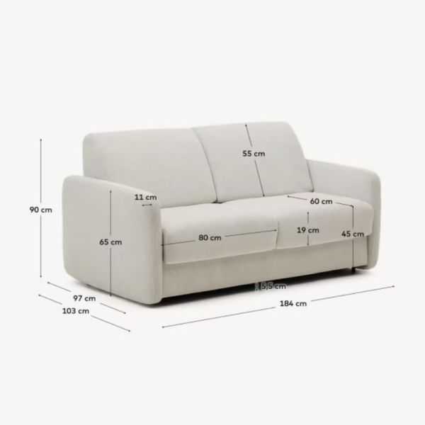 CANAPE-LIT NUALA 2 PLACES PERLE 184 CM