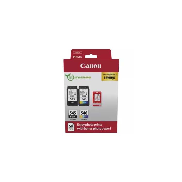 INK CARTRIDGE 545 / 546 + 50 SHEETS OF GLOSSY...
