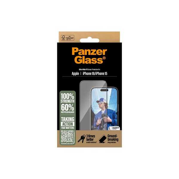 TEMPERED GLASS FOR IPHONE 16/15 ULTRA WIDE CUT UWF