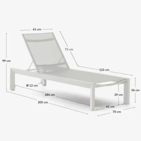 CHAISE LONGUE CANUTELLS ALUMINIUM - 1 COLIS