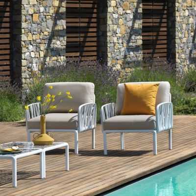 FAUTEUIL DE JARDIN KOMODO BLANC BEIGE 2