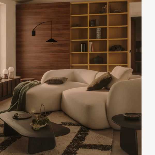 MARTINA 3-SLIDE LEFT CORNER SOFA 287 CM CHENILLE ECRU