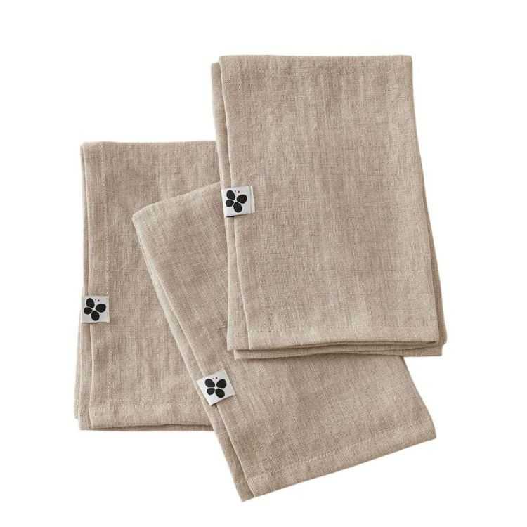 LOT 3 ESSUIE-VAISSELLE SOLINE 40 X 40 CM LIN LAVE SABLE