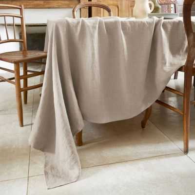NAPPE RECTANGLE SOLINE 170 X 350 CM LIN LAVE SABLE