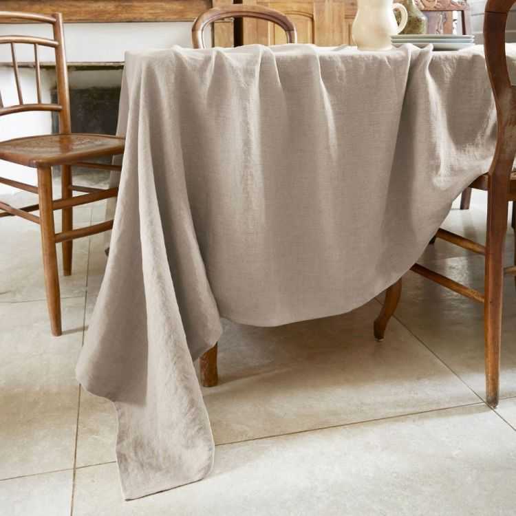 NAPPE RECTANGLE SOLINE 170 X 350 CM LIN LAVE SABLE