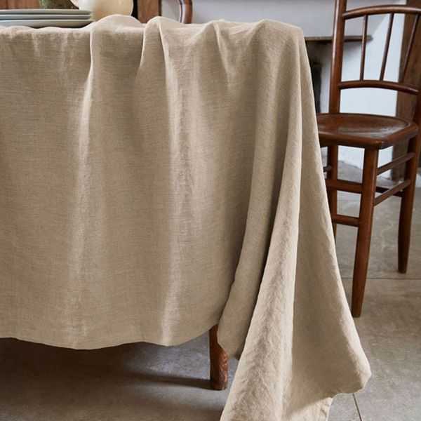 NAPPE RECTANGLE SOLINE 170 X 350 CM LIN LAVE SABLE