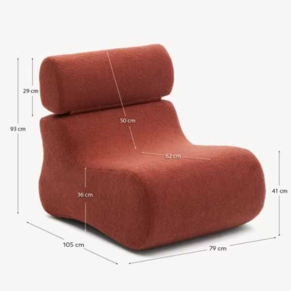 FAUTEUIL CLUB BOUCLETTE TERRACOTTA