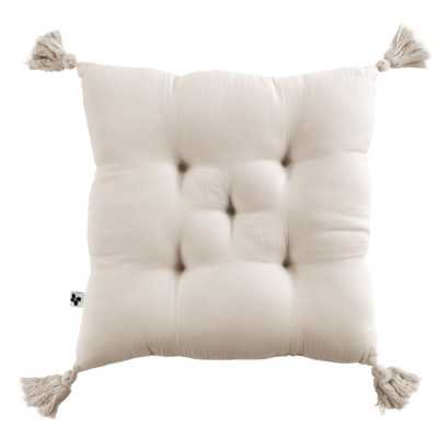 COUSSIN CAPITONNE 5 POINTS GAIA AVEC POMPONS 40 X 40 CM