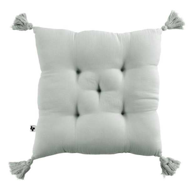 ALMOFADA GAIA CAPITONNE 5 PONTOS COM POMPONS 40 X 40 CM
