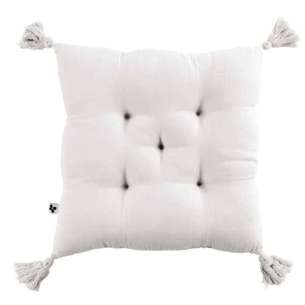 COUSSIN CAPITONNE 5 POINTS GAIA AVEC POMPONS 40 X 40 CM