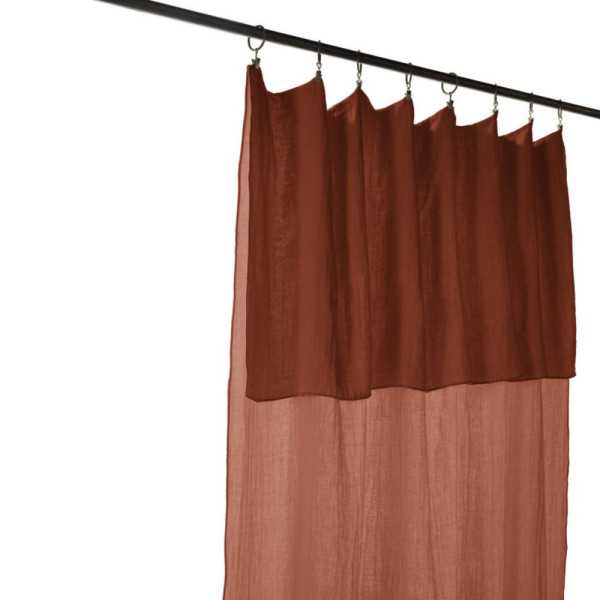 RIDEAU AJUSTABLE GAIA 8 ANNEAUX GAZE COTON 140 x 300 CM