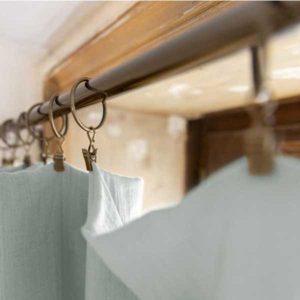 GAIA ADJUSTABLE CURTAIN 8 RINGS COTTON GAUZE 140 x 300 CM