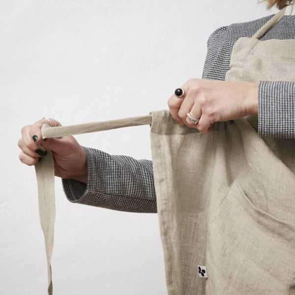 TABLIER AJUSTABLE SOLINE 70 X 85 CM LIN LAVE SABLE